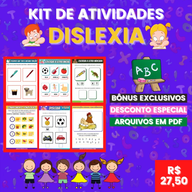 Kit de atividades para Dislexia